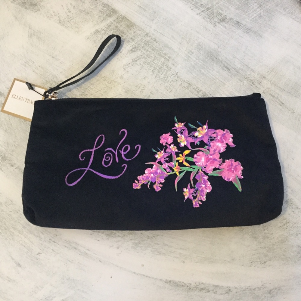 Black Velvet Ellen Tracy Cosmetic Bag or Clutch